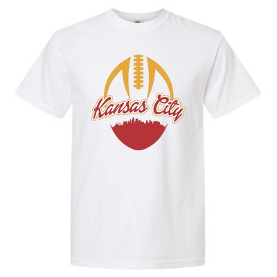 Silhouette Of Kansas City KC Football Fan Garment-Dyed Heavyweight T-Shirt