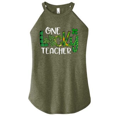 Shamrock One Lucky Teacher St. Patrick's Day School Women's Perfect Tri Rocker Tank