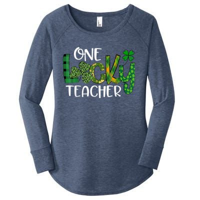 Shamrock One Lucky Teacher St. Patrick's Day School Women's Perfect Tri Tunic Long Sleeve Shirt