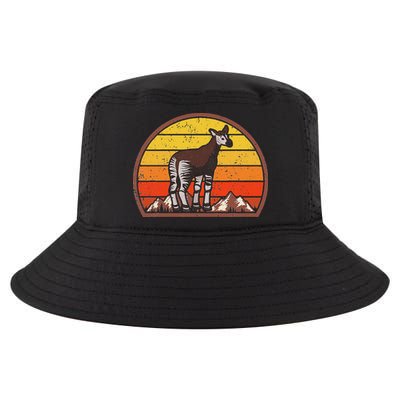 Sunset Okapi Lover Gift Vintage Retro Okapi Cool Comfort Performance Bucket Hat