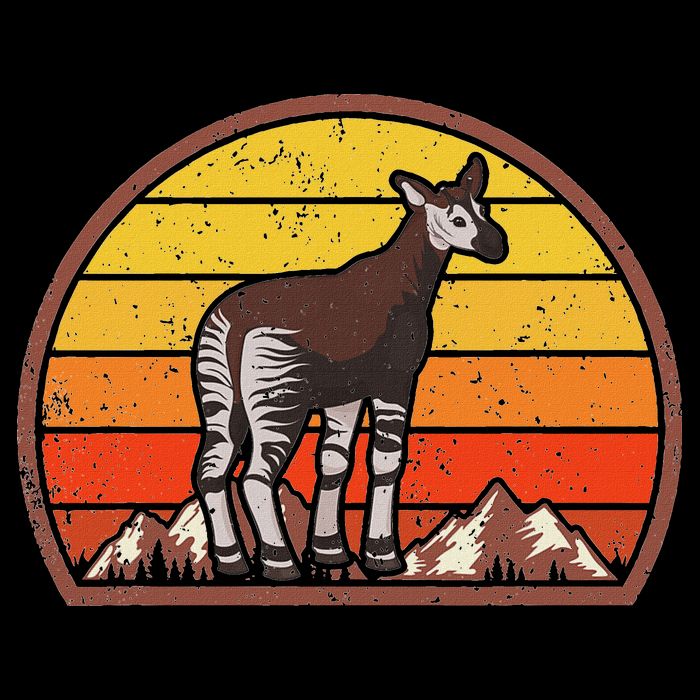 Sunset Okapi Lover Gift Vintage Retro Okapi Doggie Tank