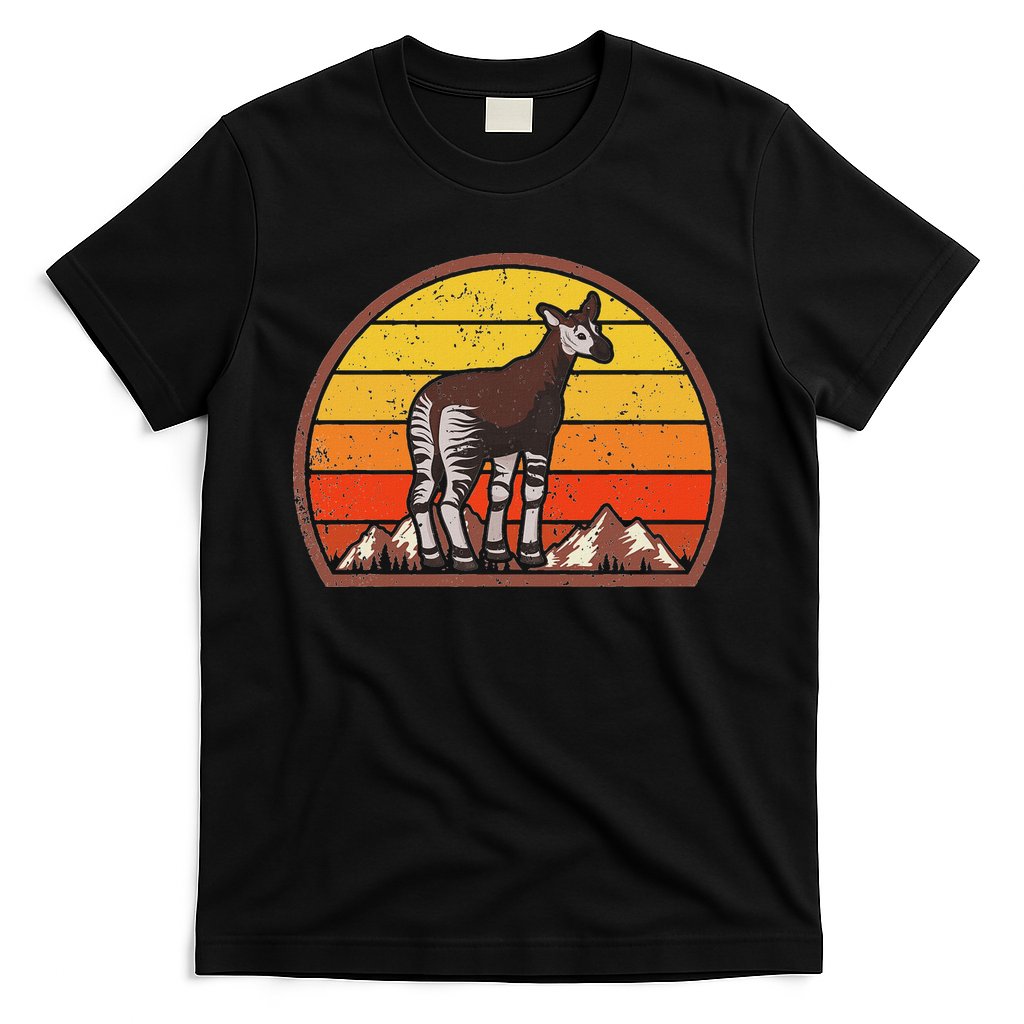 Sunset Okapi Lover Gift Vintage Retro Okapi T-Shirt