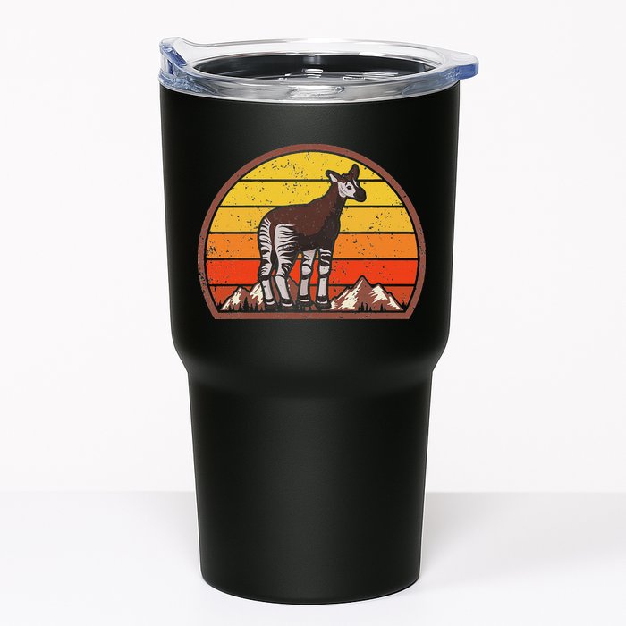Sunset Okapi Lover Gift Vintage Retro Okapi Tumbler
