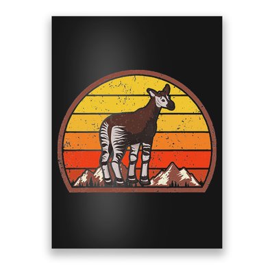 Sunset Okapi Lover Gift Vintage Retro Okapi Poster