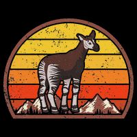 Sunset Okapi Lover Gift Vintage Retro Okapi Poster
