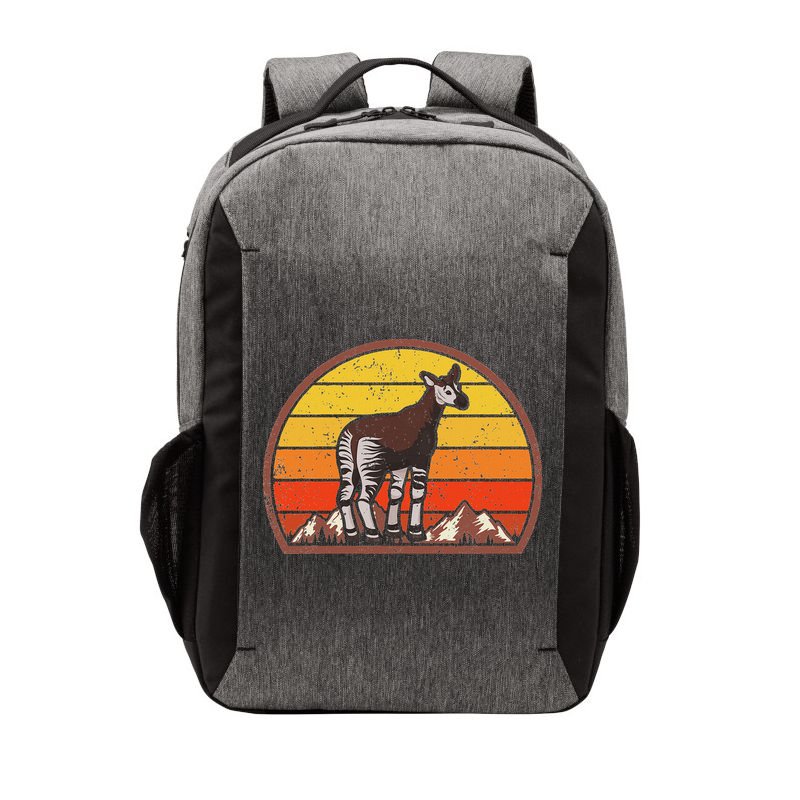 Sunset Okapi Lover Gift Vintage Retro Okapi Vector Backpack