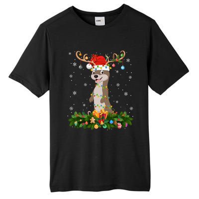 Sea Otter Lover Reindeer Santa Hat Sea Otter Christmas Cool Gift Tall Fusion ChromaSoft Performance T-Shirt