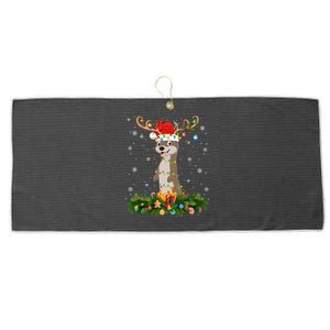 Sea Otter Lover Reindeer Santa Hat Sea Otter Christmas Cool Gift Large Microfiber Waffle Golf Towel