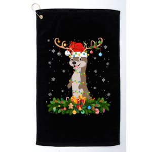 Sea Otter Lover Reindeer Santa Hat Sea Otter Christmas Cool Gift Platinum Collection Golf Towel