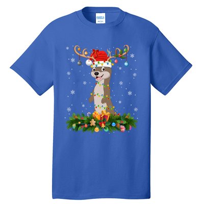 Sea Otter Lover Reindeer Santa Hat Sea Otter Christmas Cool Gift Tall T-Shirt