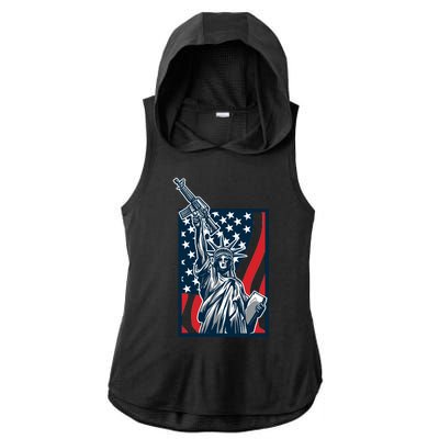 Statue Of Liberty Ladies PosiCharge Tri-Blend Wicking Draft Hoodie Tank