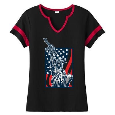 Statue Of Liberty Ladies Halftime Notch Neck Tee