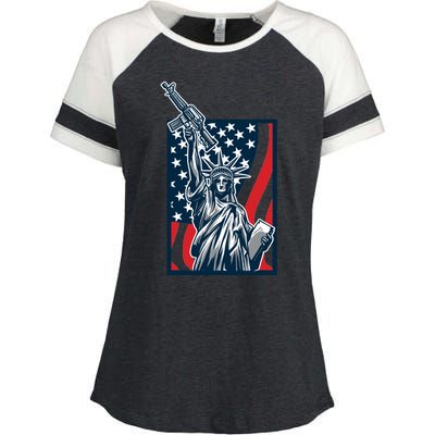 Statue Of Liberty Enza Ladies Jersey Colorblock Tee