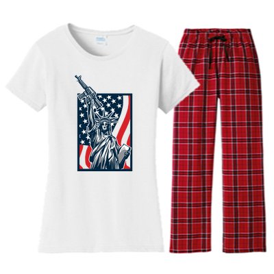 Statue Of Liberty Women's Flannel Pajama Set