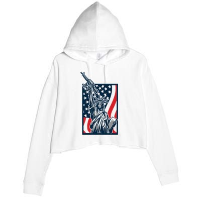 Statue Of Liberty Crop Fleece Hoodie