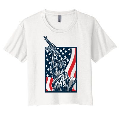 Statue Of Liberty Women's Crop Top Tee