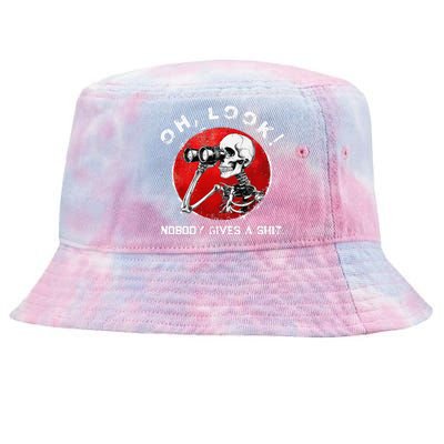 Skeleton Oh Look Nobody Gives A Shit Tie-Dyed Bucket Hat