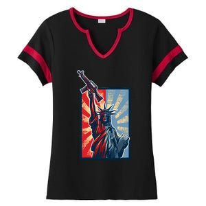 Statue Of Liberty Ladies Halftime Notch Neck Tee