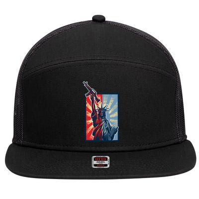 Statue Of Liberty 7 Panel Mesh Trucker Snapback Hat