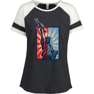 Statue Of Liberty Enza Ladies Jersey Colorblock Tee