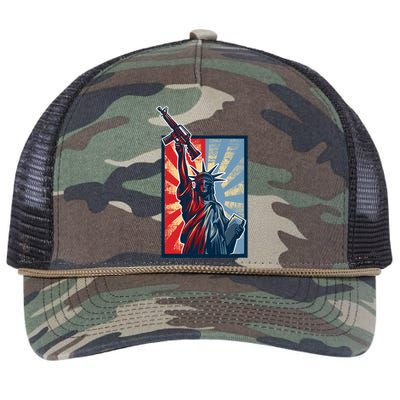 Statue Of Liberty Retro Rope Trucker Hat Cap