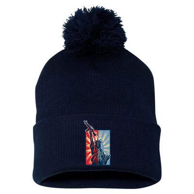 Statue Of Liberty Pom Pom 12in Knit Beanie