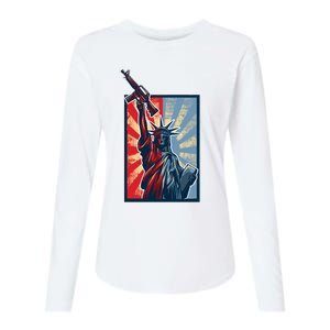 Statue Of Liberty Womens Cotton Relaxed Long Sleeve T-Shirt