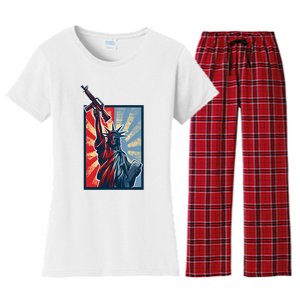 Statue Of Liberty Women's Flannel Pajama Set