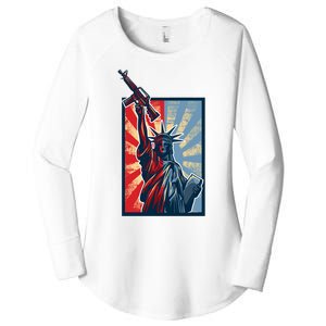 Statue Of Liberty Women's Perfect Tri Tunic Long Sleeve Shirt