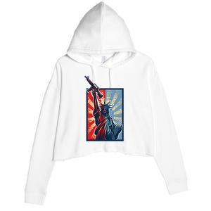 Statue Of Liberty Crop Fleece Hoodie