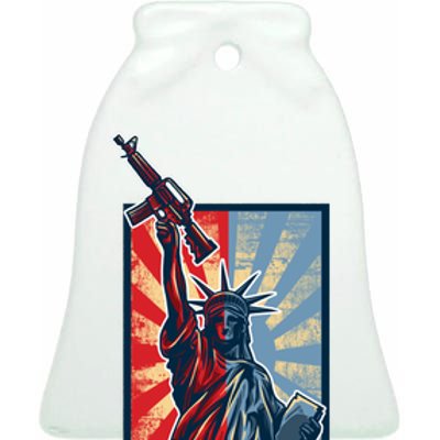 Statue Of Liberty Ceramic Bell Ornament