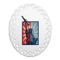 Statue Of Liberty Ceramic Oval Ornament