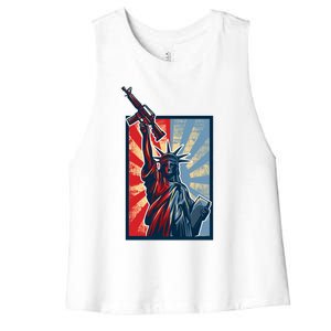 Statue Of Liberty Women's Racerback Cropped Tank