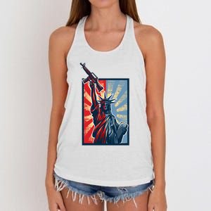 Statue Of Liberty Women's Knotted Racerback Tank