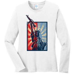 Statue Of Liberty Ladies Long Sleeve Shirt