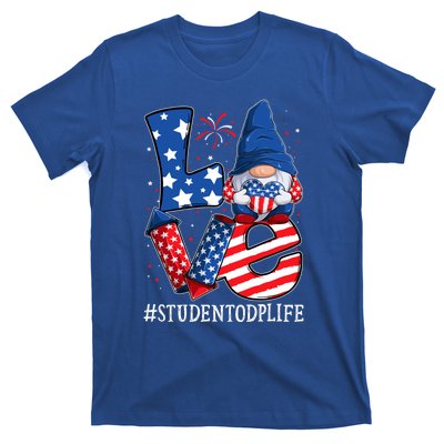 Student Odp Love 4th Of July Gnome Usa Patriotic Gift T-Shirt