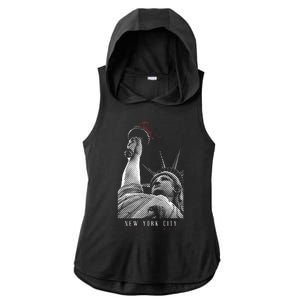 Statue Of Liberty New York City Since 1898 Ladies PosiCharge Tri-Blend Wicking Draft Hoodie Tank