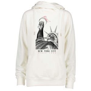 Statue Of Liberty New York City Since 1898 Womens Funnel Neck Pullover Hood