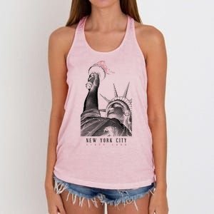 Statue Of Liberty New York City Since 1898 Women's Knotted Racerback Tank