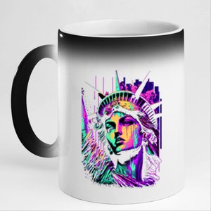 Statue Of Liberty Art 11oz Black Color Changing Mug