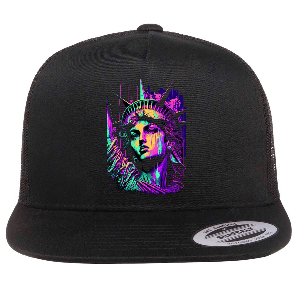 Statue Of Liberty Art Flat Bill Trucker Hat