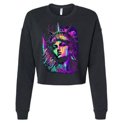 Statue Of Liberty Art Cropped Pullover Crew
