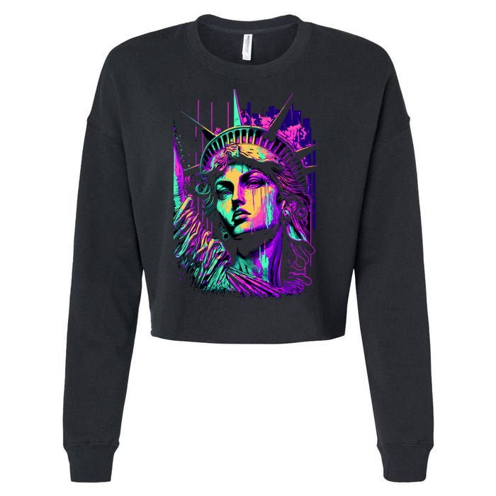 Statue Of Liberty Art Cropped Pullover Crew