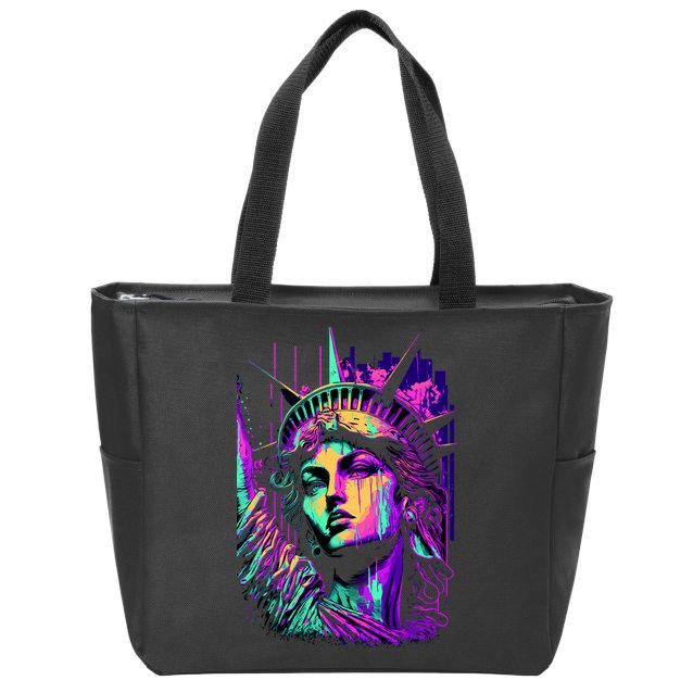 Statue Of Liberty Art Zip Tote Bag