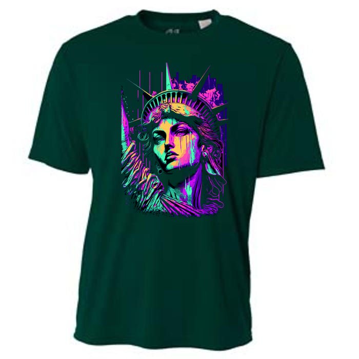 Statue Of Liberty Art Cooling Performance Crew T-Shirt