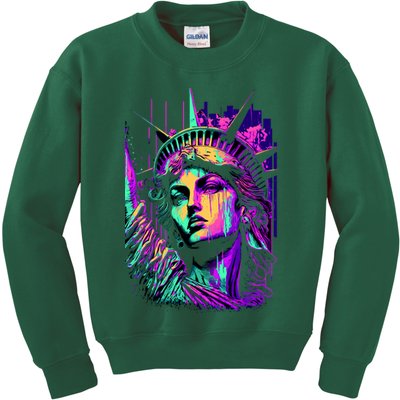 Statue Of Liberty Art Kids Sweatshirt