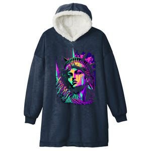 Statue Of Liberty Art Hooded Wearable Blanket