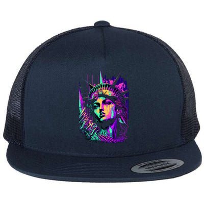 Statue Of Liberty Art Flat Bill Trucker Hat