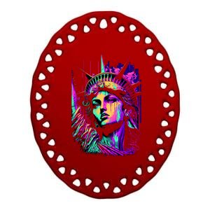 Statue Of Liberty Art Ceramic Oval Ornament