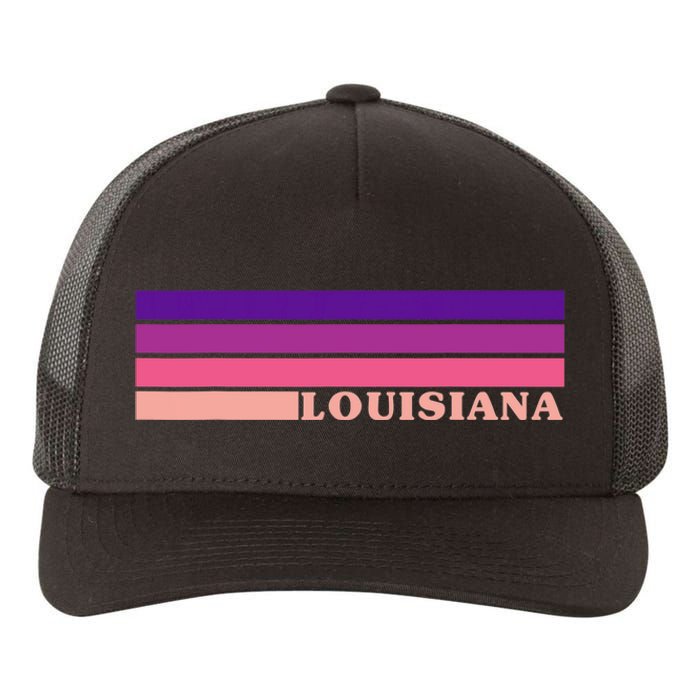 State Of Louisiana Colorful 70s Style Retro Stripes Yupoong Adult 5-Panel Trucker Hat